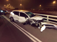  اصابة متوسطة لسائق بحادث طرق ذاتي قرب الرملة 