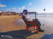  صور: الحاج اسماعيل صالح من سلفيت يزور بحر يافا لأول مرّة في حياته 