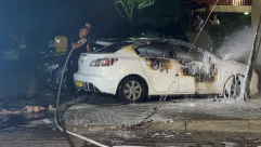 فجر اليوم - احتراق مركبة في مدينة يافا دون تسجيل اصابات 