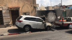  بالفيديو: احتراق مركبتين في مدينة يافا فجر اليوم 