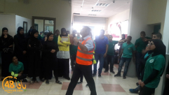 بالصور: مدرسة الهدى الأهلية في الرملة تشارك في تمرين قطري للدفاع المدني