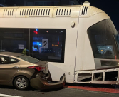  أول حادث بين مركبة والقطار الخفيف جنوب يافا 