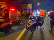 اصابة سائق دراجة نارية بحادث طرق قرب مفرق ريشون لتسيون