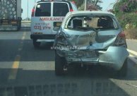 صور: اصابة طفيفة بحادث بين مركبتين قرب مدينة اللد 