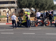  اصابة متوسطة لراكب دراجة نارية بحادث طرق شرق يافا 