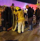 3 اصابات اثر حادث طرق مروّع وانقلاب مركبة في مدخل يافا الشرقي 