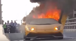 فيديو: إماراتي تفاخر باللامبورغيني فاحترقت!