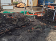 بالفيديو: الليلة الماضية - حريق يطال شباك "المراكب الجرارة" في ميناء يافا 