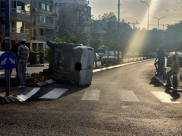 انقلاب مركبة دون اصابات شرق يافا 