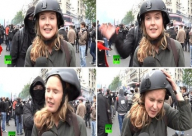 فيديو: صفع مذيعة روسيا اليوم في مظاهرات بباريس