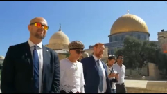 بالفيديو: اعضاء كنيست ينشدون ‘هتكفا‘ في ساحات الاقصى 