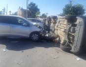  فيديو: إصابة متوسطة بحادث وانقلاب مركبة في مدينة اللد