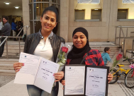 طالبتان من المدرسة الشاملة – يافا تفوزان بجائزة المتطوّع المتفوّق بمنطقة لواء تل أبيب 