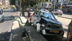  بالصور: حادث طرق ذاتي في مدينة يافا دون اصابات 