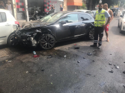   بالصور: اصابة طفيفة بحادث طرق متسلسل بين 4 مركبات في يافا 