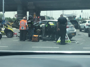  اصابة شخصين بحادث طرق بين مركبتين في مفرق حولون شرق يافا 