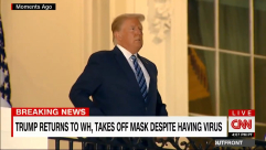 ترامب يعود للبيت الأبيض بعد علاجه من (كورونا) ويؤكد مواصلة حملته الانتخابية