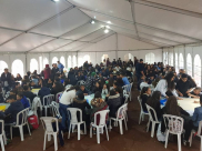 خيمة تحت عنوان " لاقيني تنحكي... من أجل التسامح" في مدرسة تراسنطا - الرملة