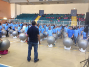 بالصور: عرض "كرات ايقاعي" لطلاب المرحلة الاعدادية في المدرسة الثانوية الشاملة 