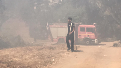  بالفيديو: اندلاع حريق داخل حرش في يافا وطواقم الاطفائية تعمل على اخماده 