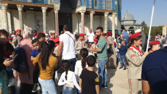 فيديو: سرايا كشفية تحتفل بذكرى المولد النبوي الشريف في المسجد الاقصى