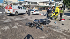 يافا: اصابة متوسطة لراكب دراجة نارية بحادث طرق 