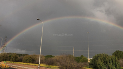 صور : قوس قزح في سماء مدينة يافا