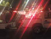 اصابة متوسطة لعامل سقط بحفرة عميقة في اللد 