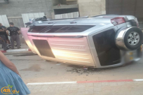 يافا: إصابة طفيفة في حادث انقلاب مركبة