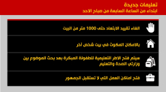   هذه التقييدات ستكون لاغية ابتداءً من يوم الأحد