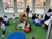 يوم دراسي في الحضانة لطالبات تخصص طفولة مبكرة في مدرسة يافا الشاملة 