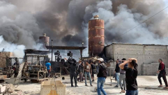 فاجعة في غزة - مصرع 9 مواطنين وعشرات الاصابات إثر حريق مخبز