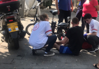  بالصور: اصابة طفيفة لراكب دراجة بحادث دهس في يافا 