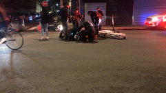 بالصور: إصابة متوسطة لسائق دراجة نارية بحادث طرق بيافا
