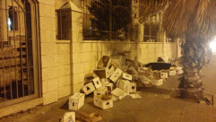  صورة وتعليق: ماراثون تل ابيب ومزبلة البلدية أمام مسجد حسن بك 