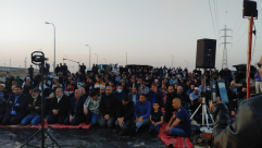 فيديو: إفطار جماعي تضامنًا مع الشيخ رائد صلاح أمام سجن ريمون في النقب