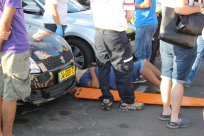 ميناء يافا بالفيديو :أربعة إصابات في حادث طرق متسلسل 