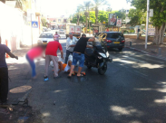 بالصور: إصابة طفيفة لسائق دراجة نارية بحادث طرق في شارع ييفت وسط يافا 