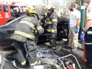  بالصور: اصابة شخصين بحادث طرق مروّع بين مركبتين في مدينة يافا 