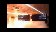 شاهد: لحظة انفجار صاروخ اطلقه الحوثيون على مطار ابها في السعودية