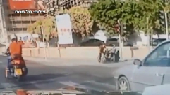  شاهد: لحظة وقوع حادث طرق بين دراجة نارية ودراجة هوائية بيافا