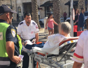 بالصور: اصابة طفيفة لمواطن بحادث قرب دوار الساعة بيافا