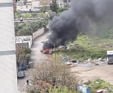  اللد: احتراق مركبة دون وقوع اصابات