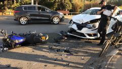 فيديو: اصابة متوسطة لراكب دراجة نارية بحادث طرق بيافا 