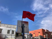  يافا تتزيّن بالأعلام المغربية استعداداً لمباراة المغرب أمام فرنسا 