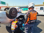 اصابة سيدتين بانقلاب مركبة على مدخل مدينة اللد 