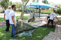  بالفيديو: الهيئة الاسلامية تستعد لاقامة صلاة الجمعة الحاشدة في حديقة العجمي 