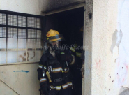 صور: احتراق دراجة نارية داخل ملجأ في مدينة اللد 