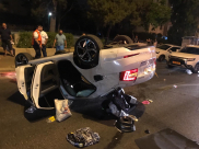  فيديو: اصابة شخص بانقلاب مركبة في الرملة الليلة الماضية