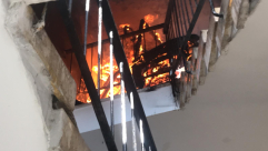  بالفيديو: حريق على سطح احد المباني بيافا دون وقوع اصابات 